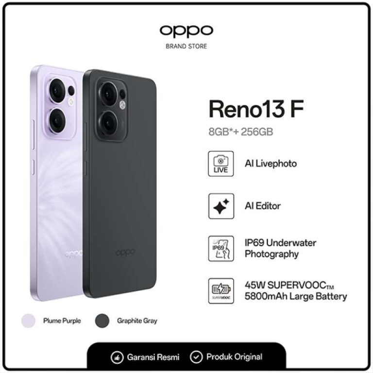 OPPO Reno13 F 5G 8GB/256GB Grey: Smartphone Modern dan Handal